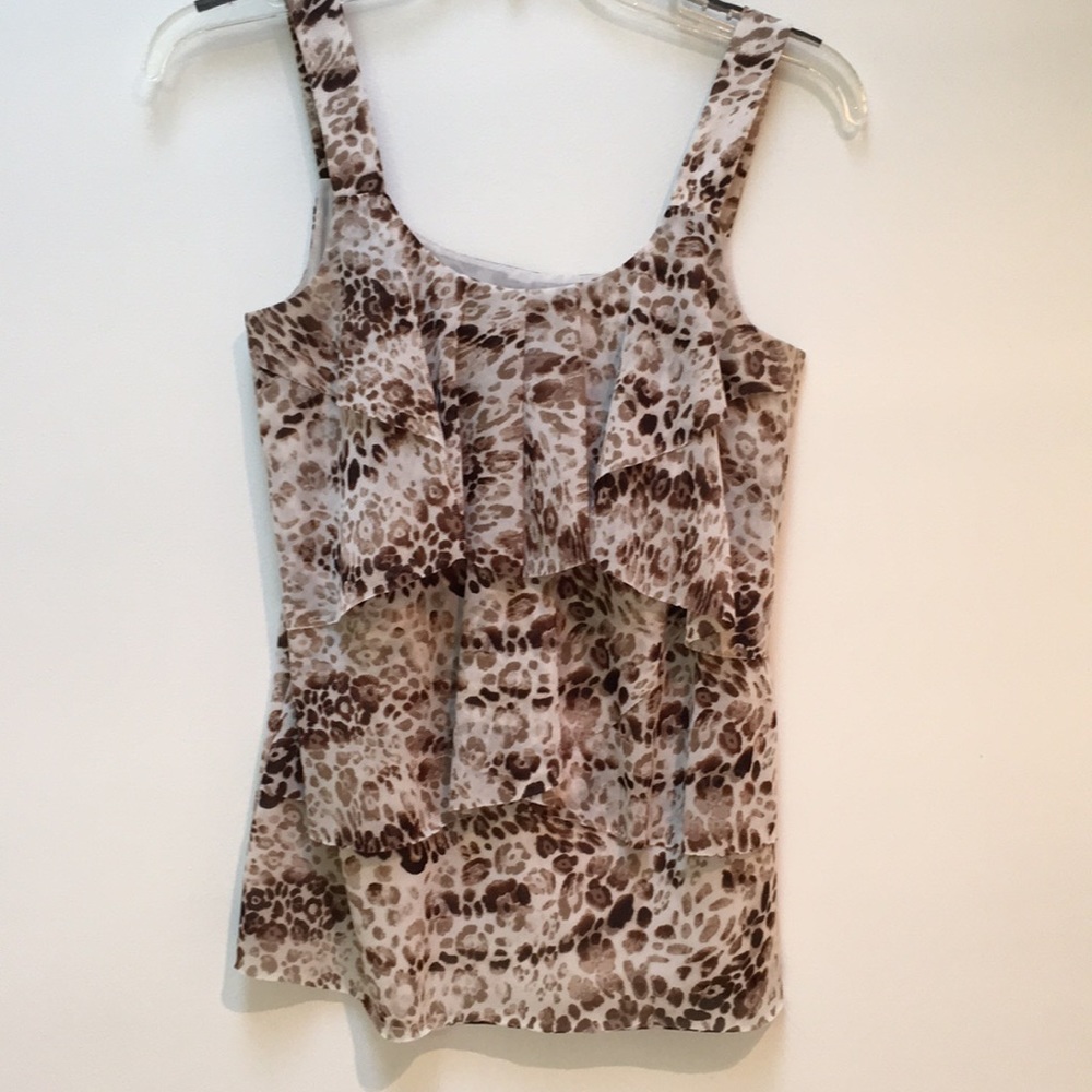 Ruffled-printed top